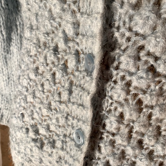 Sweet Italian Vintage Baby Blue Wool/Mohair Knit Cardigan-Great Condition - Picture 2 of 4